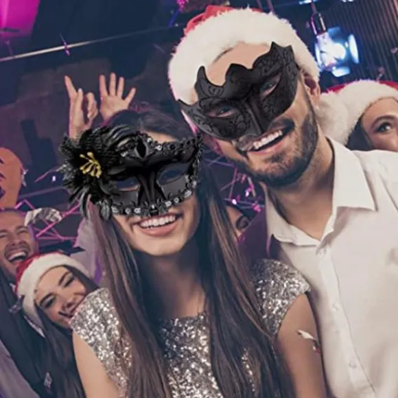 One Piece Sort Maske Masquerade Maske Blonder Sexet Kvinde