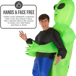 Oppustelig Alien Kostume til Voksne, Alien Bortførelseskostume, Kidnappet af Alien Kostume, Sjove Oppustelige Halloween Kostumer til Voksne V . voksen adult | Fyndiq