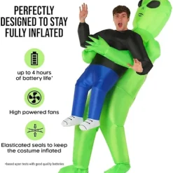 Oppustelig Alien Kostume til Voksne, Alien Kidnapningskostume, Kidnappet af Alien Kostume, Sjove Oppustelige Halloween Kostumer til Voksne adult