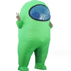 Oppustelig Among Us Kostume Toikido Yume Cosplay Halloween Boguge Oppustelig ..+ Grøn-FF- Blå Voksen Til 150-190cm Blue Kid For 130-150cm