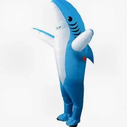 Oppustelig blå haj kostume til voksne - Sjov nyhed maskot til fester og begivenheder Adult(150cm-190cm)