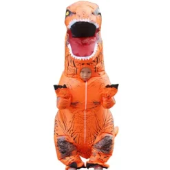 Oppustelig Dinosaur Kostume Cosplay Maskerade Halloween Børn Grøn Voksen Orange Børn Orange børn børn børn【GKS】 kids orange[co]
