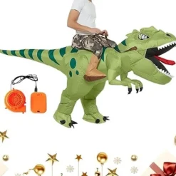 Oppustelig Dinosaur Kostume – Sjov Ride-On Halloweenkostume til Fest, Halloween & Sceneoptræden_TF_TF L-150-190cm