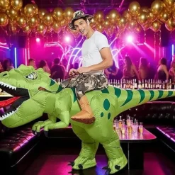 Oppustelig Dinosaur Kostume – Sjov Ride-On Halloweenkostume til Fest, Halloween & Sceneoptræden_TF_TF L-150-190cm