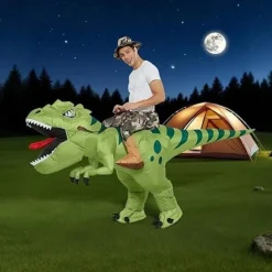 Oppustelig Dinosaur Kostume – Sjov Ride-On Halloweenkostume til Fest, Halloween & Sceneoptræden_TF_TF L-150-190cm