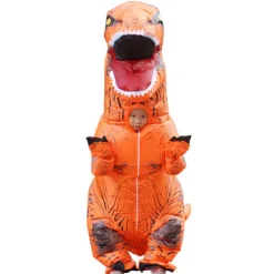 Oppustelig Dinosaur Kostume Cosplay Maskerade Halloween Børn Grøn Voksen Orange Børn Orange børn børn orange kids