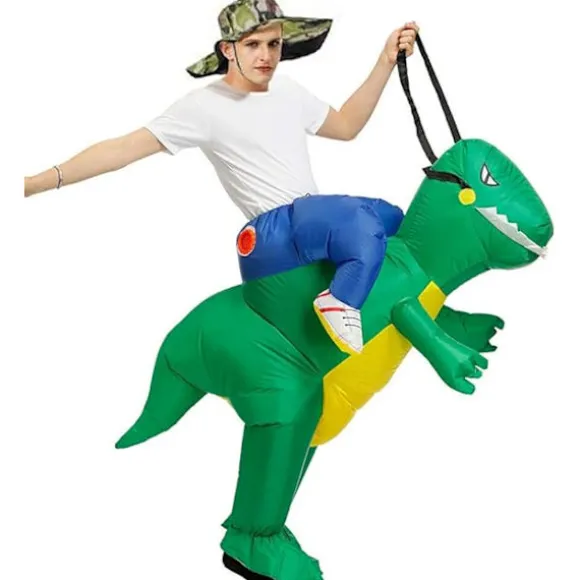 Oppustelig Dinosaur Kostume Fest Oppustelig Raptor Kostume, Oppustelig Dinosaur Kostume Outfit Jul Halloween Karneval