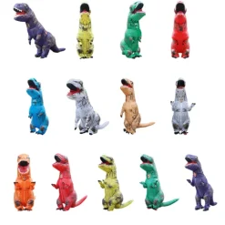 Oppustelig dinosaur kostume cosplay fancy dress halloween børn grøn voksen lilla børn purple kids