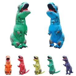 Oppustelig Dinosauriekostume Cosplay Maskeraddrægt Halloween Børn Grøn Voksen Orange oarnge kids
