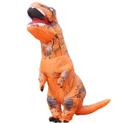 Oppustelig Dinosauriekostume Cosplay Maskeraddrægt Halloween Børn Grøn Voksen Orange oarnge kids