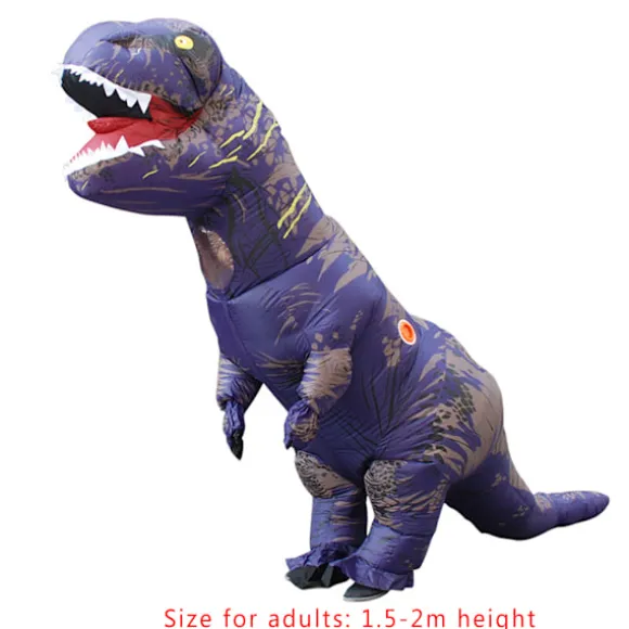 Oppustelig dinosaurkostume Cosplay Fancy Dress Halloween Børn grøn voksen lilla kids purple