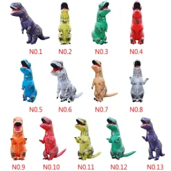 Oppustelig dinosaurkostume Cosplay Fancy Dress Halloween Børn grøn voksen lilla kids purple