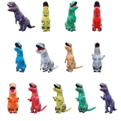 Oppustelig dinosaurkostume Cosplay Fancy Dress Halloween Børn grøn voksen lilla kids purple