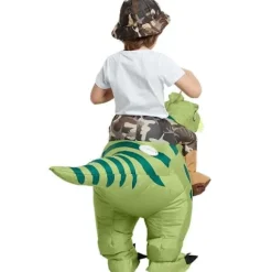 Oppustelig Dinosaurkostume T-Rex Kostume Sjovt Halloweenkostume til Voksne Fest_TF_TF Grøn Grön 120-150cm Barn