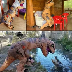 Oppustelig dinosaurkostume til voksne