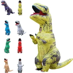 Oppustelig dinosauruskostume Cosplay Maskerade Halloween Børn grøn voksen lilla voksen-FA- adult purple