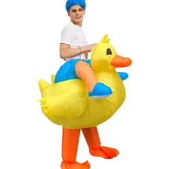 Oppustelig dragt gul andedragt ridekostume til voksne