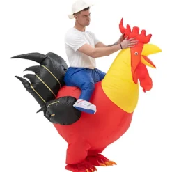 Oppustelig Dragt Juleoptræden Kostumer Halloween Kostumer Rød Hane Voksenstørrelse Rød Hane Rød Hane Rød Hane Red Rooster Red Rooster Adult size