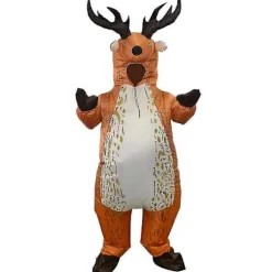 Oppustelig elgdragt til mænd, oppustelig elgkostume, oppustelig fancy rensdyr jumpsuit
