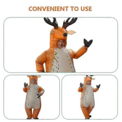 Oppustelig elgdragt til mænd, oppustelig elgkostume, oppustelig fancy rensdyr jumpsuit