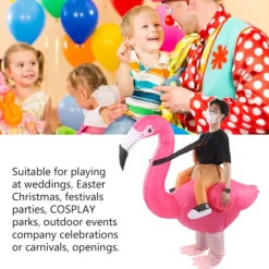 Oppustelig Flamingo Kostume Vandtæt Polyesterstof Oppustelig Kostume til 150-190cm Voksen