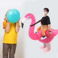 Oppustelig Flamingo Kostume Vandtæt Polyesterstof Oppustelig Kostume til 150-190cm Voksen