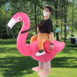 Oppustelig Flamingo Kostume Vandtæt Polyesterstof Oppustelig Kostume til 150-190cm Voksen