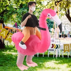 Oppustelig Flamingo Kostume Vandtæt Polyesterstof Oppustelig Kostume til 150-190cm Voksen