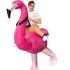 Oppustelig Flamingo Kostume Vandtæt Polyesterstof Oppustelig Dragt til 150‑190cm Voksen