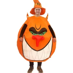 Oppustelig Græskarkostume Sjov Luftblæser Kostume Jumpsuit Fancy Dress Cosplay Halloween Julekostume Voksenstørrelse