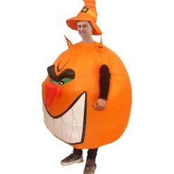 Oppustelig Græskarkostume Sjov Luftblæser Kostume Jumpsuit Fancy Dress Cosplay Halloween Julekostume Voksenstørrelse