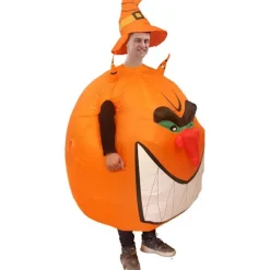 Oppustelig Græskarkostume Sjov Luftblæser Kostume Jumpsuit Fancy Dress Cosplay Halloween Julekostume Voksenstørrelse