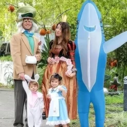 Oppustelig Hajdragt til Voksne - Sjov Udklædningsfestdragt til Voksne Halloween Blå blue