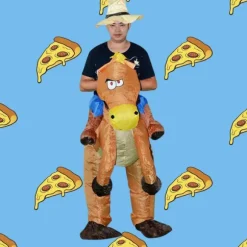 Oppustelig Heste Ridningskostume Cowboy på Hest Udklædning Sjov Nyhed Udklædningsfest Tøj Hale hest_xx