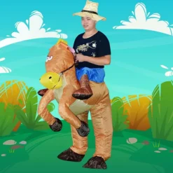 Oppustelig Heste Ridningskostume Cowboy på Hest Udklædning Sjov Nyhed Udklædningsfest Tøj Hale hest_xx