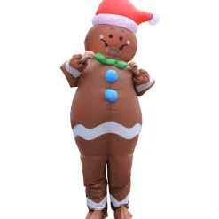 Oppustelig julemand peberkagemand kostume unisex voksen kostume cosplay fest (peberkagemand)
