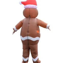 Oppustelig julemand peberkagemand kostume unisex voksen kostume cosplay fest (peberkagemand)