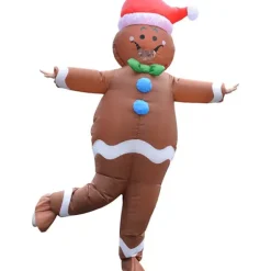 Oppustelig julemand peberkagemand kostume unisex voksen kostume cosplay fest (peberkagemand)