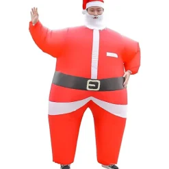 Oppustelig julemand ridekostume Halloween julekostume til voksne Oppustelige kostumer Cosplay Party Dress Up Santa Claus