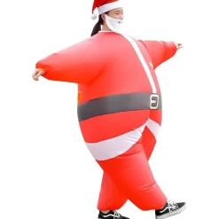 Oppustelig julemand ridekostume Halloween julekostume til voksne Oppustelige kostumer Cosplay Party Dress Up Santa Claus