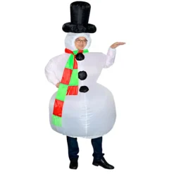Oppustelig julesnemandskostume, festdragt til alle