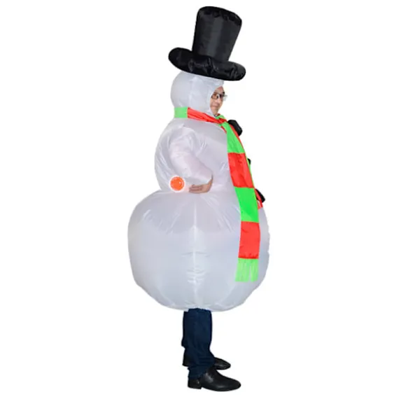 Oppustelig julesnemandskostume, festdragt til alle