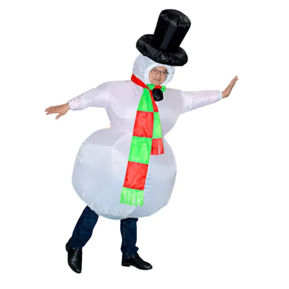 Oppustelig julesnemandskostume, festdragt til alle