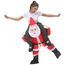 Oppustelig juletræskostume til voksne og børn, julemandskostume, Halloweenfest, som vist som vist
