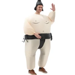 Oppustelig Sumo Kostume, Sjov Udklædning Cosplay Bodysuit med Indbygget Blæser Pustes Hurtigt Op, Åndbart Rivfast Lugtfrit Materiale, Let black 150-190 | Fyndiq