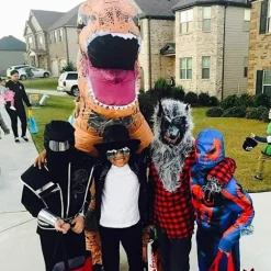 Oppustelig T-Rex Dinosaur Kostume Halloween Kostume Voksen Kostume (Brun) - Xin Brown