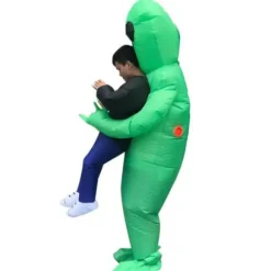 Oppusteligt kostume til voksne - Jumpsuit - Grøn Alien Cosplay, CJY