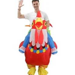 Oppusteligt Kyllingekostume til Fest Halloween Jul Cosplay Voksenstørrelse F&Q voksne-tfrf