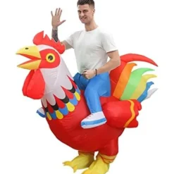 Oppusteligt Kyllingekostume til Fest Halloween Jul Cosplay Voksenstørrelse F&Q voksne-tfrf