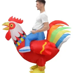 Oppusteligt Kyllingekostume til Fest Halloween Jul Cosplay Voksenstørrelse F&Q voksne-tfrf